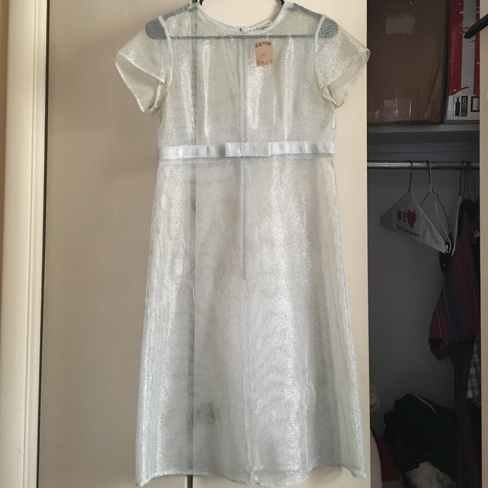 Vintage Agnes B silver cage dress.